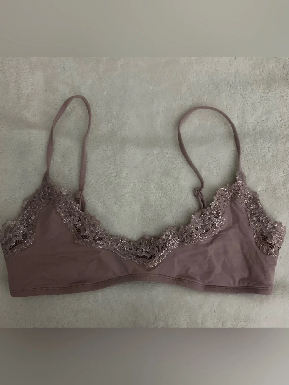 SKIMS Fits Everybody Lace Scoop Bralette Dusty Mauve Med. BNWOT - Picture 3 of 5